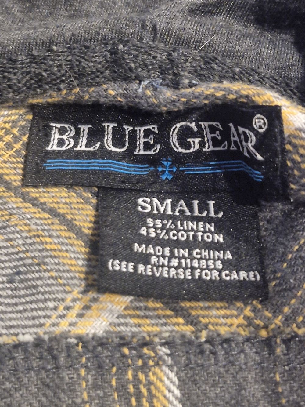 Men's Hooded Plaid Flannel Shirt Jacket - Gray & Yellow Unisex - Picture 5 of 7